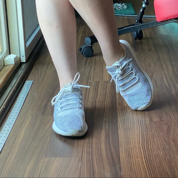 White and grey adidas tubular tennis shoes main image 6